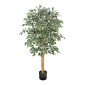 VEVOR Τεχνητό δέντρο Ficus 150 cm με Μαύρη γλάστρα, Ψηλό φυτό Faux Ficus με κορμό από φυσικό ξύλο και ρεαλιστικά πράσινα φύλλα, ψεύτικο μεταξωτό δέντρο εσωτερικού χώρου για διακόσμηση σπιτιού, γραφείου, σαλονιού ή γωνίας