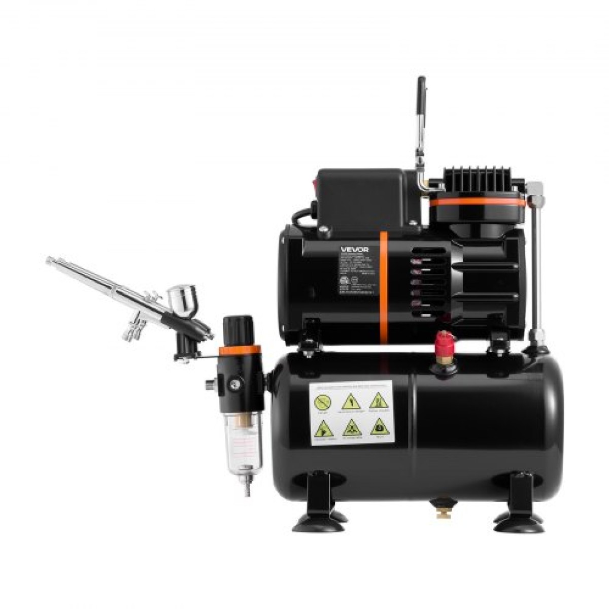 Σετ VEVOR Airbrush Kit, 1/6 HP, Air Brush Kit με αεροσυμπιεστή και δοχείο, 3 Dual-Action Professional Airbrushes with 3 Tips, Hose, Acrylic Paint, 2 Fans, for Cake Decorating, Model Painting, Nail Art