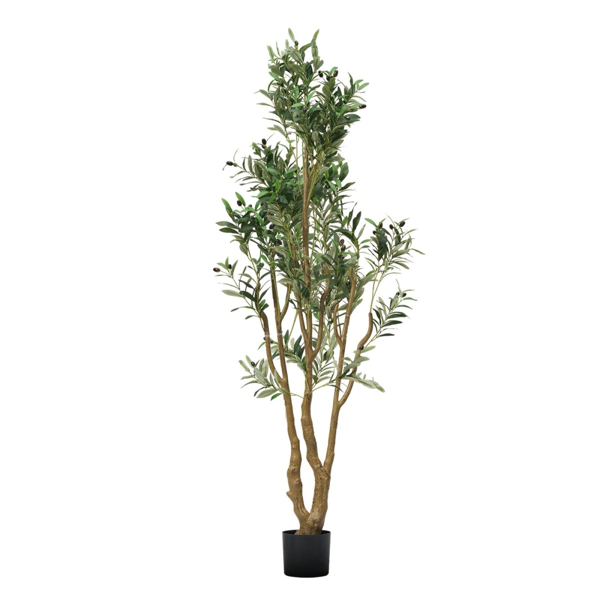 VEVOR 180cm Τεχνητή ελιά με μαύρη γλάστρα, ψηλό ψεύτικο δέντρο με κορμό από φυσικό ξύλο & ρεαλιστικά πράσινα φύλλα και καρπούς, ψεύτικο φυτό εσωτερικού χώρου για σπίτι, γραφείο, σαλόνι, γωνιακή διακόσμηση