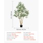 VEVOR 180cm Τεχνητή ελιά με μαύρη γλάστρα, ψηλό ψεύτικο δέντρο με κορμό από φυσικό ξύλο & ρεαλιστικά πράσινα φύλλα και καρπούς, ψεύτικο φυτό εσωτερικού χώρου για σπίτι, γραφείο, σαλόνι, γωνιακή διακόσμηση