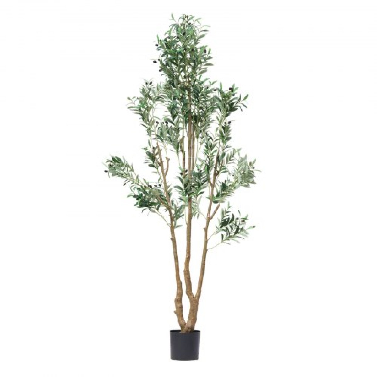 VEVOR 210cm Τεχνητή ελιά με μαύρη γλάστρα, ψηλό ψεύτικο δέντρο με κορμό από φυσικό ξύλο & ρεαλιστικά πράσινα φύλλα και καρπούς, ψεύτικο φυτό εσωτερικού χώρου για σπίτι, γραφείο, σαλόνι, γωνιακή διακόσμηση