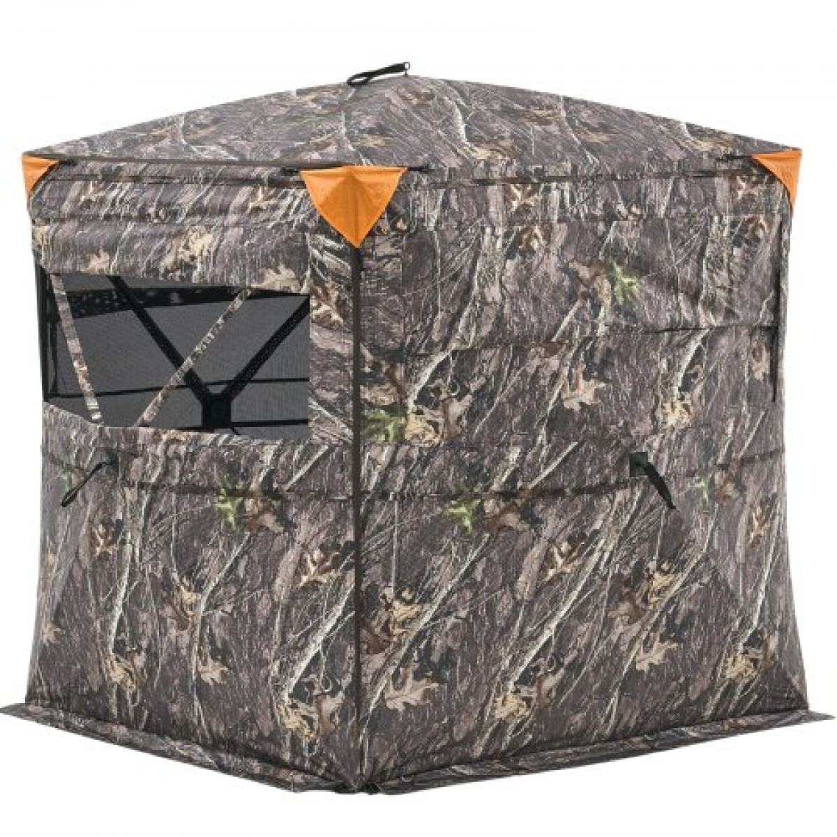 VEVOR Hunting Blind, περσίδες 2-3 ατόμων See Through Ground με τσάντα μεταφοράς, φορητή σκηνή παραλλαγής 360 μοιρών, ανθεκτικό κρυφό καταφύγιο με αθόρυβη πλαϊνή πόρτα και παράθυρο, για Τουρκία και ελάφια