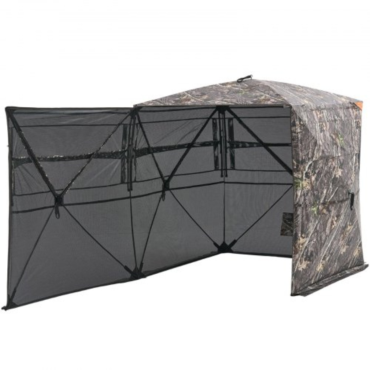 VEVOR Hunting Blind, περσίδες 2-3 ατόμων See Through Ground με τσάντα μεταφοράς, φορητή σκηνή παραλλαγής 360 μοιρών, ανθεκτικό κρυφό καταφύγιο με αθόρυβη πλαϊνή πόρτα και παράθυρο, για Τουρκία και ελάφια