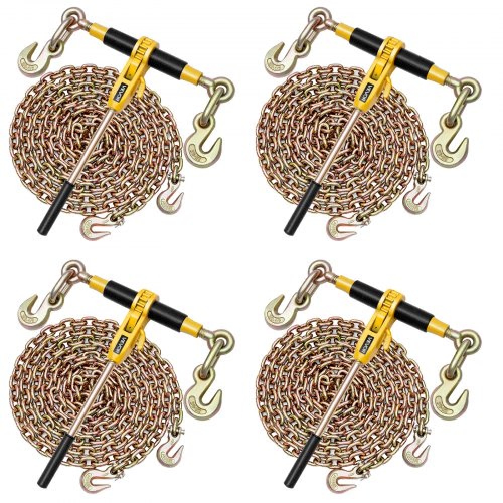 VEVOR Ratchet Chain Binder 3/8 in x 20 ft G80 Chains Load Binder for Hauling