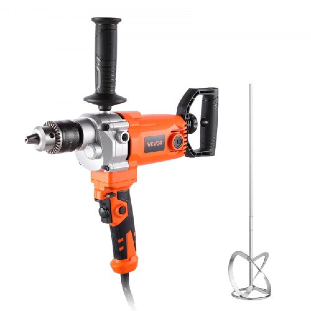 VEVOR Drill Mixer, 15,89mm Corded Electric Drill Mixer Set, 0-750RPM 3A Mixing Drills, Mixing Drills Machine with D-Handle for Drilling & Blending, Handheld Chiment Mixer for Food, Paint, Cement