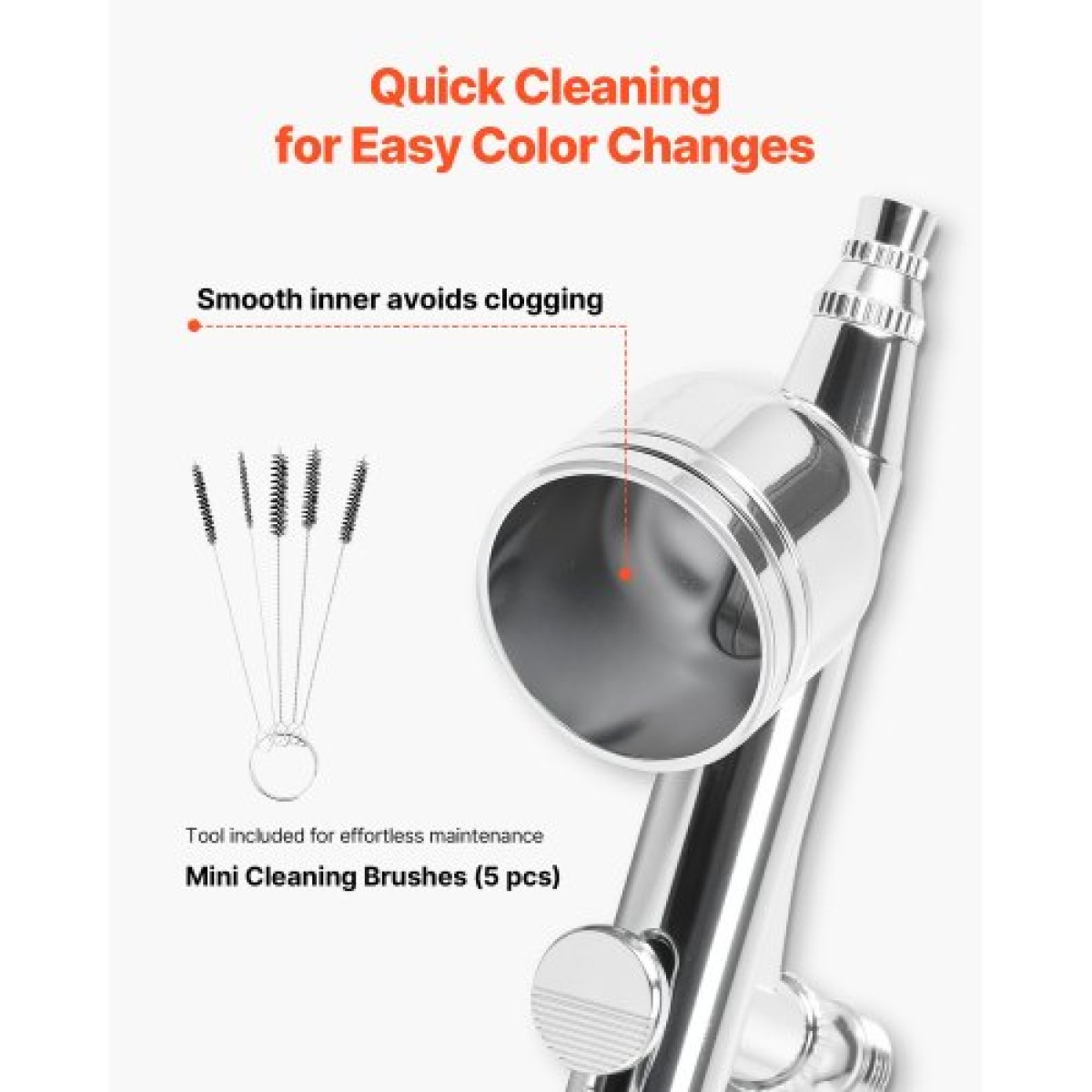 Σετ VEVOR Airbrush Kit, 1/6 HP, Air Brush Kit με αεροσυμπιεστή, 1 Dual-Action Professional Airbrush with 3 Tips, Hose, Hold, Cleaning Set, Low Noise, for Cake Decorating, Model Painting, Nail Art