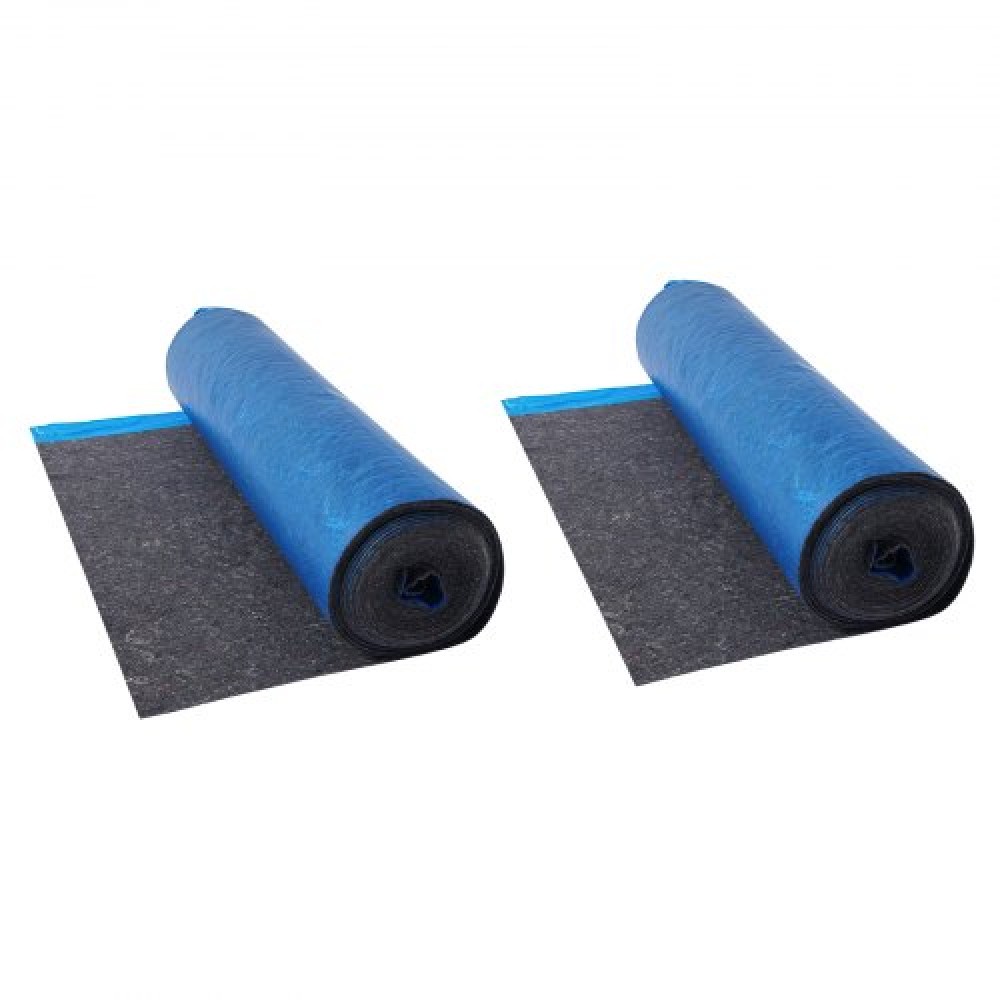 VEVOR Floor Underlayment 37.2 m² 3mm Recycled Fiber Sound/Vapor Barrier Blue