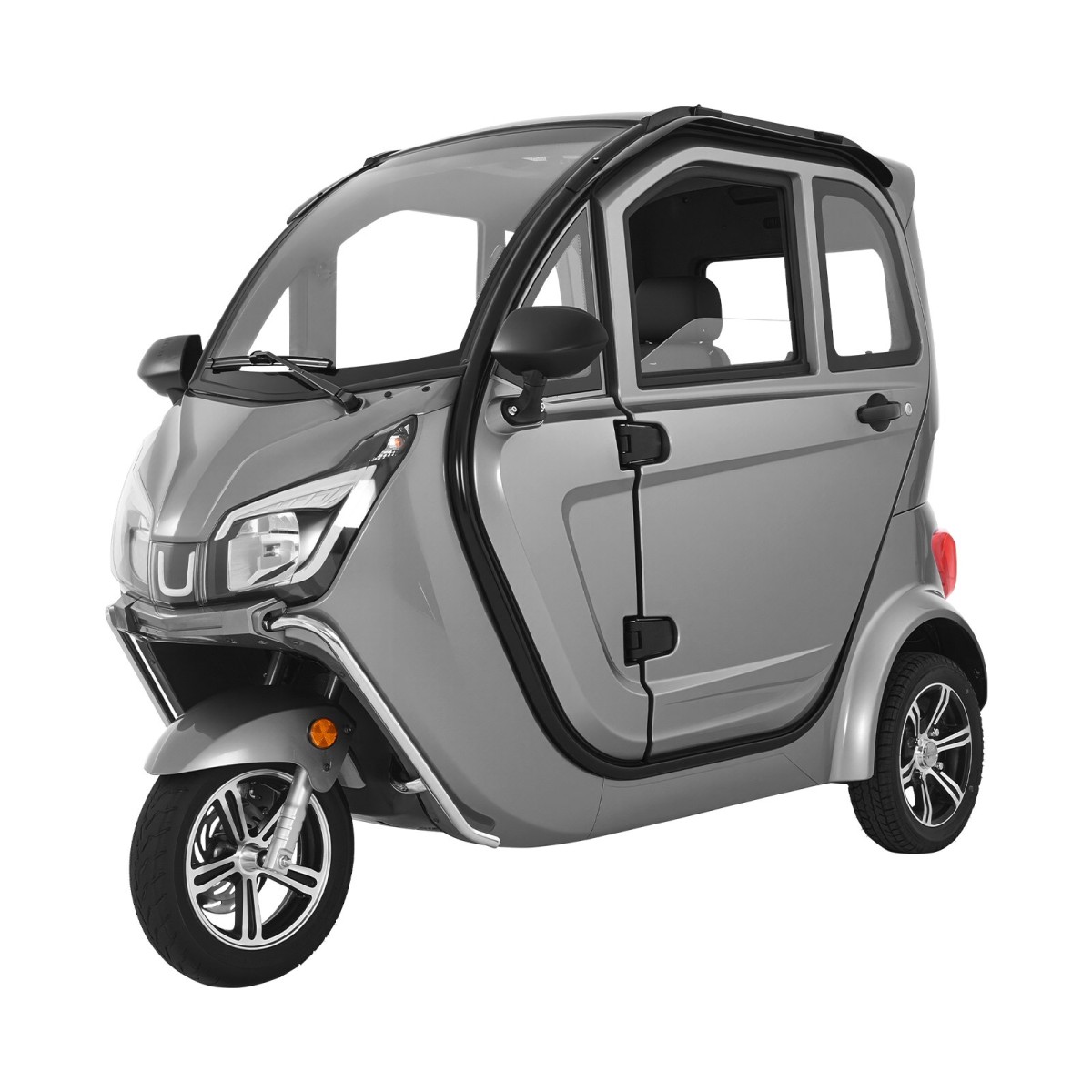 VEVOR 3-Wheel Enclosed Mobility Scooter για ηλικιωμένους και ενήλικες, χωρητικότητα 295 kg, 3θέσιο ηλεκτρικό σκούτερ ψυχαγωγικής κινητικότητας 1500W 60KM Long Range & Remote Unlock, Παντός εδάφους για περιηγήσεις αγορών