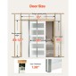 VEVOR Συρόμενη πόρτα τσέπης, 915 x 2035 mm, 5-Lite Frosted Glass Μονή συρόμενη πόρτα με κιτ υλικού, στιβαρό μασίφ ξύλο & MDF Πλάκα για πόρτες τσέπης με αδιάβροχη επιφάνεια για υπνοδωμάτιο κουζίνα δωμάτιο μελέτης