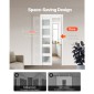 VEVOR Συρόμενη πόρτα τσέπης, 915 x 2035 mm, 5-Lite Frosted Glass Μονή συρόμενη πόρτα με κιτ υλικού, στιβαρό μασίφ ξύλο & MDF Πλάκα για πόρτες τσέπης με αδιάβροχη επιφάνεια για υπνοδωμάτιο κουζίνα δωμάτιο μελέτης