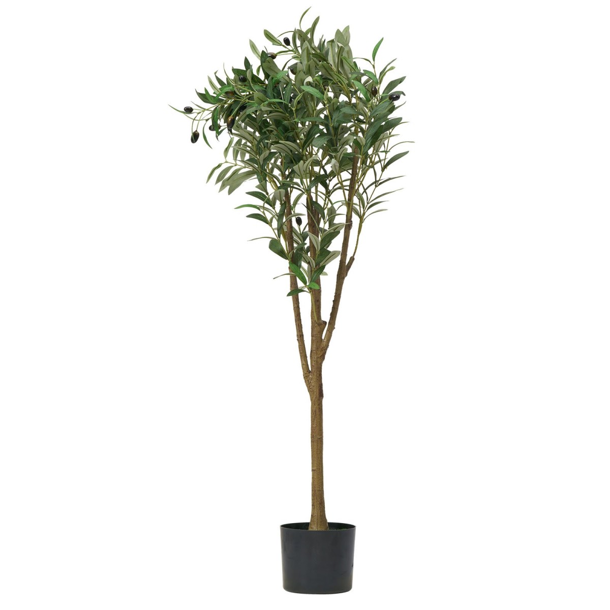 VEVOR 150cm Τεχνητή ελιά με Μαύρη γλάστρα, Ψηλό ψεύτικο δέντρο με κορμό από φυσικό ξύλο & ρεαλιστικά πράσινα φύλλα και καρπούς, ψεύτικο φυτό εσωτερικού χώρου για σπίτι, γραφείο, σαλόνι, γωνιακή διακόσμηση