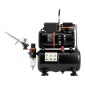 Σετ VEVOR Airbrush Kit, 1/6 HP, Air Brush Kit με αεροσυμπιεστή και δοχείο, 1 επαγγελματικό αερογράφο διπλής δράσης με 1 άκρο, λάστιχο, ακρυλικό χρώμα, 2 ανεμιστήρες, για διακόσμηση τούρτας, βάψιμο μοντέλων, τέχνη νυχιών