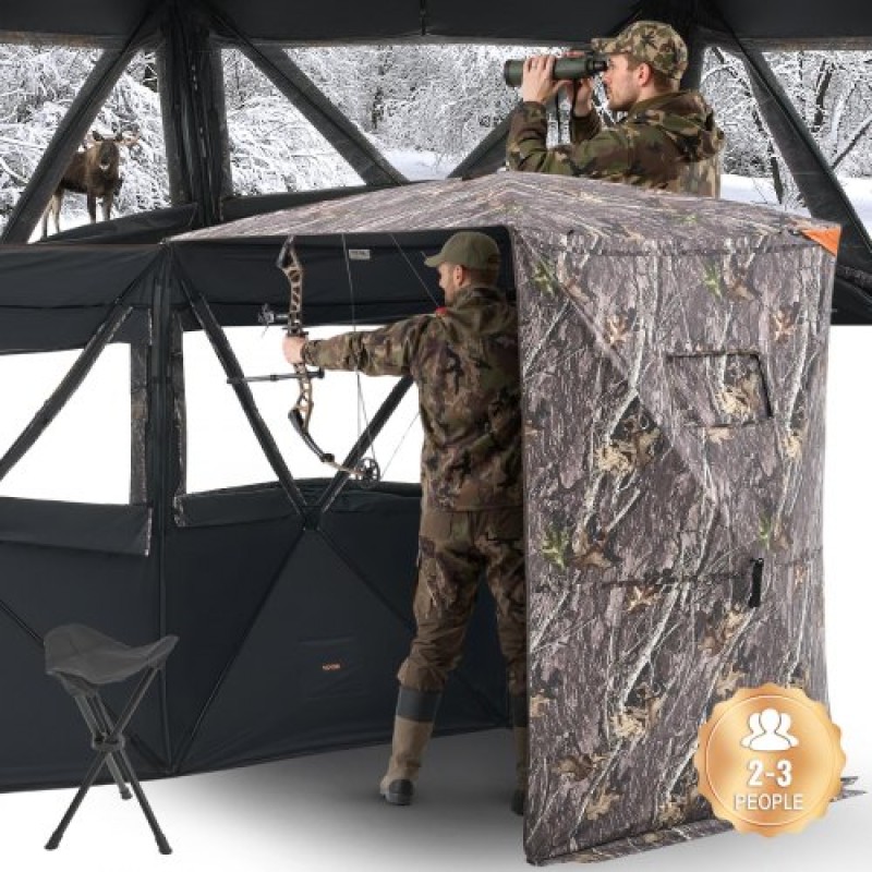 VEVOR 2-3 Person Portable Hunting Blind Thermal Ground Deer Blind Carrying Bag