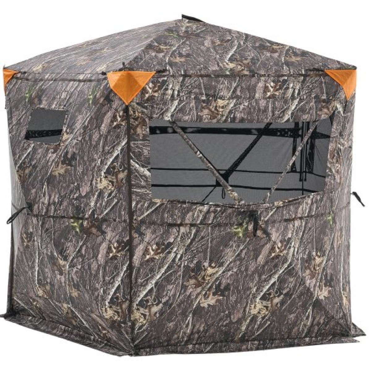 VEVOR Hunting Blind, 6-7 Persons, 288 Degree 5 Side See-Through Ground blinds με τσάντα μεταφοράς, φορητή σκηνή παραλλαγής, ανθεκτικό κρυφό καταφύγιο με αθόρυβη πόρτα και παράθυρο με φερμουάρ, για ελάφια Τουρκίας