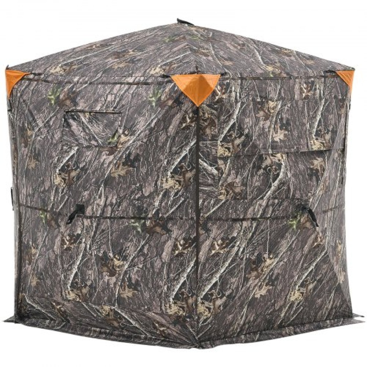 VEVOR Hunting Blind, 6-7 Persons, 288 Degree 5 Side See-Through Ground blinds με τσάντα μεταφοράς, φορητή σκηνή παραλλαγής, ανθεκτικό κρυφό καταφύγιο με αθόρυβη πόρτα και παράθυρο με φερμουάρ, για ελάφια Τουρκίας