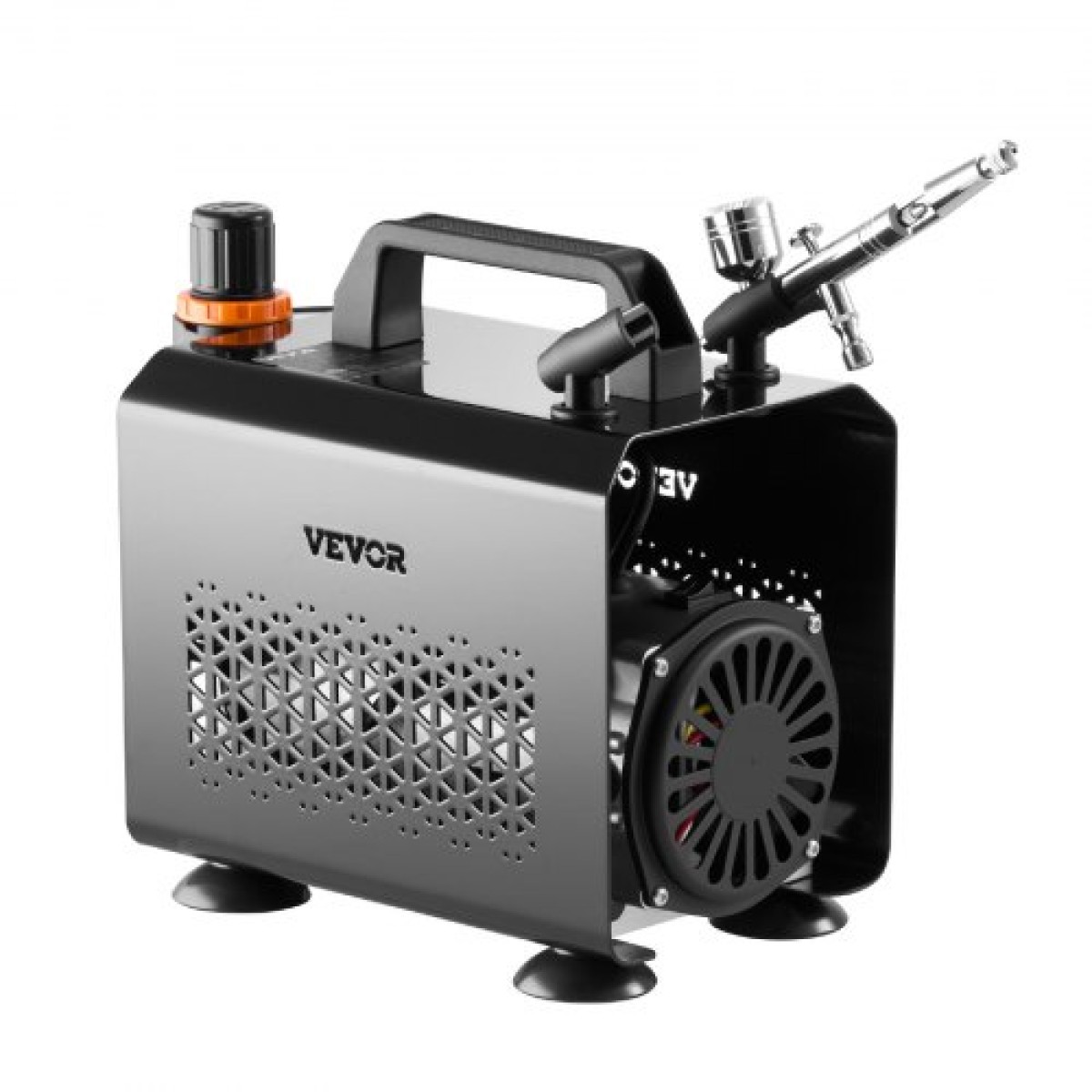Σετ VEVOR Airbrush Kit, 1/6 HP, Air Brush Kit με αεροσυμπιεστή, 1 Dual-Action Professional Airbrush with 3 Tips, Hose, Acrylic Paint, Brush, Low Noise, for Cake Decorating, Model Painting, Nail Art