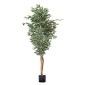 VEVOR Τεχνητό δέντρο Ficus 180 cm με Μαύρη γλάστρα, Ψηλό φυτό Faux Ficus με κορμό από φυσικό ξύλο και ρεαλιστικά πράσινα φύλλα, ψεύτικο μεταξωτό δέντρο εσωτερικού χώρου για διακόσμηση σπιτιού, γραφείου, σαλονιού ή γωνίας