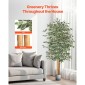 VEVOR Τεχνητό δέντρο Ficus 180 cm με Μαύρη γλάστρα, Ψηλό φυτό Faux Ficus με κορμό από φυσικό ξύλο και ρεαλιστικά πράσινα φύλλα, ψεύτικο μεταξωτό δέντρο εσωτερικού χώρου για διακόσμηση σπιτιού, γραφείου, σαλονιού ή γωνίας