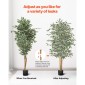 VEVOR Τεχνητό δέντρο Ficus 180 cm με Μαύρη γλάστρα, Ψηλό φυτό Faux Ficus με κορμό από φυσικό ξύλο και ρεαλιστικά πράσινα φύλλα, ψεύτικο μεταξωτό δέντρο εσωτερικού χώρου για διακόσμηση σπιτιού, γραφείου, σαλονιού ή γωνίας