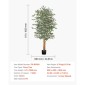 VEVOR Τεχνητό δέντρο Ficus 180 cm με Μαύρη γλάστρα, Ψηλό φυτό Faux Ficus με κορμό από φυσικό ξύλο και ρεαλιστικά πράσινα φύλλα, ψεύτικο μεταξωτό δέντρο εσωτερικού χώρου για διακόσμηση σπιτιού, γραφείου, σαλονιού ή γωνίας
