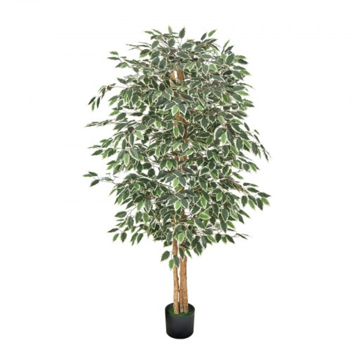 VEVOR Τεχνητό δέντρο Ficus 180 cm με Μαύρη γλάστρα, Ψηλό φυτό Faux Ficus με κορμό από φυσικό ξύλο και ρεαλιστικά πράσινα φύλλα, ψεύτικο μεταξωτό δέντρο εσωτερικού χώρου για διακόσμηση σπιτιού, γραφείου, σαλονιού ή γωνίας