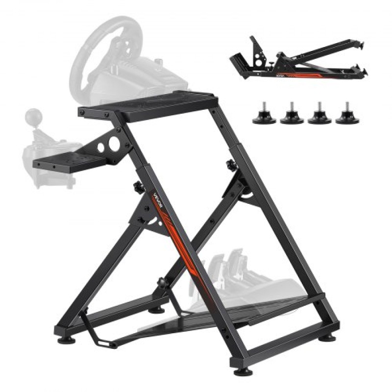 VEVOR Racing Wheel Stand, Ρυθμιζόμενη και αναδιπλούμενη βάση προσομοιωτή για Logitech G923 G920 G29 G27, Thrustmaster T300RS TX F458 T500RS T3PA-PRO(F1/GT) Πιλοτήριο παιχνιδιών, Προσομοιωτής Πεντάλ ΔΕΝ Περιλαμβάνεται, Comp