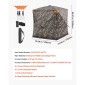 VEVOR Hunting Blind, περσίδες 4-5 ατόμων See Through Ground με τσάντα μεταφοράς, φορητή σκηνή παραλλαγής 360 μοιρών, ανθεκτικό κρυφό καταφύγιο με αθόρυβη πόρτα και παράθυρο με φερμουάρ, για Τουρκία και ελάφια