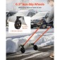 Φτυάρι Snow Pusher VEVOR με ρόδες, 61 cm Τροχοφόρο φτυάρι εκχιονιστή με διπλής κατεύθυνσης γωνιακή λεπίδα & ρυθμιζόμενη λαβή 90 μοιρών, μεταλλικά χειμωνιάτικα φτυάρια, φορητό εργαλείο αφαίρεσης χιονιού για Driveway Garden