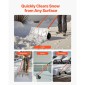 Φτυάρι Snow Pusher VEVOR με ρόδες, 61 cm Τροχοφόρο φτυάρι εκχιονιστή με διπλής κατεύθυνσης γωνιακή λεπίδα & ρυθμιζόμενη λαβή 90 μοιρών, μεταλλικά χειμωνιάτικα φτυάρια, φορητό εργαλείο αφαίρεσης χιονιού για Driveway Garden