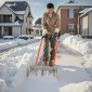 Φτυάρι Snow Pusher VEVOR με ρόδες, 61 cm Τροχοφόρο φτυάρι εκχιονιστή με διπλής κατεύθυνσης γωνιακή λεπίδα & ρυθμιζόμενη λαβή 90 μοιρών, μεταλλικά χειμωνιάτικα φτυάρια, φορητό εργαλείο αφαίρεσης χιονιού για Driveway Garden