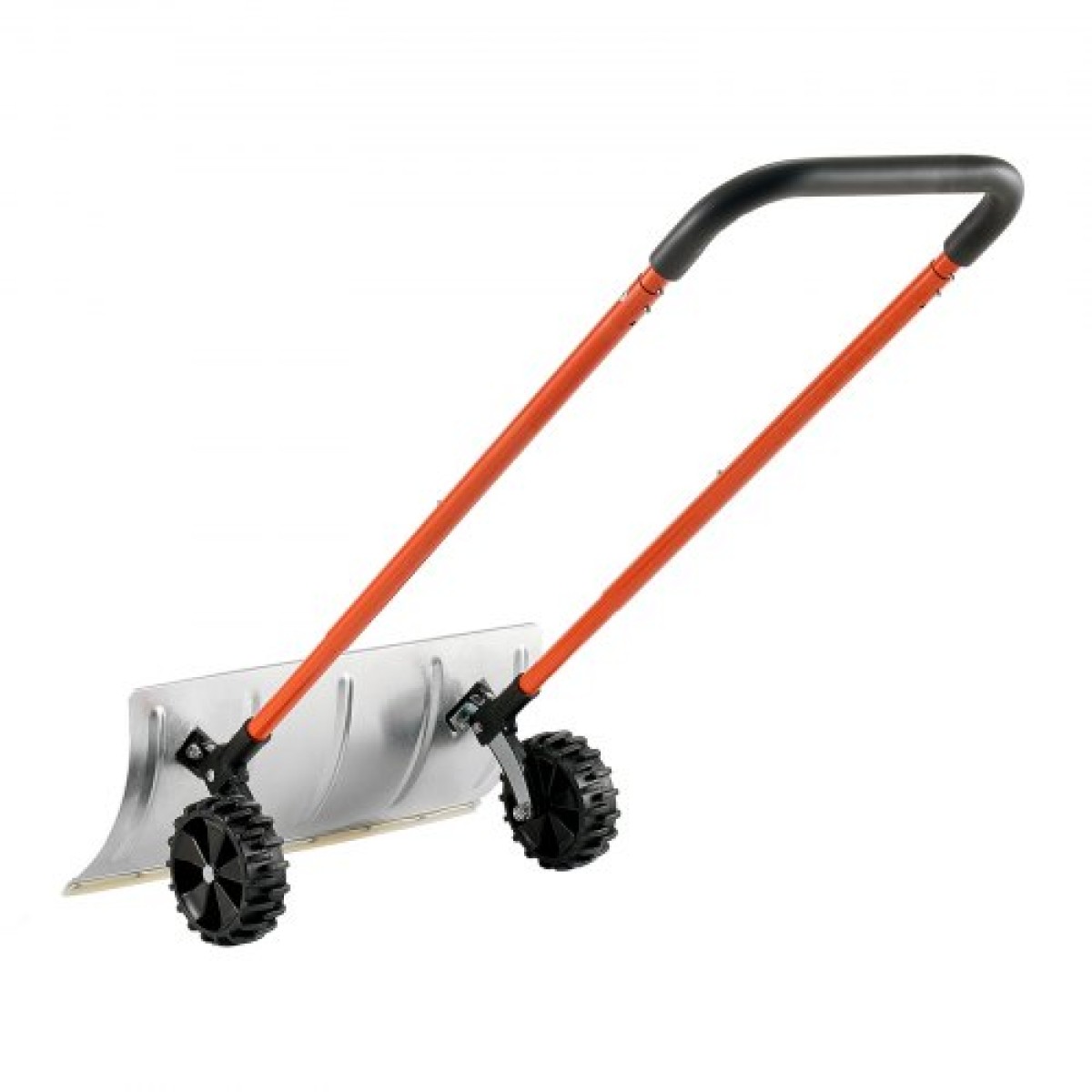 Φτυάρι Snow Pusher VEVOR με ρόδες, 61 cm Τροχοφόρο φτυάρι εκχιονιστή με διπλής κατεύθυνσης γωνιακή λεπίδα & ρυθμιζόμενη λαβή 90 μοιρών, μεταλλικά χειμωνιάτικα φτυάρια, φορητό εργαλείο αφαίρεσης χιονιού για Driveway Garden
