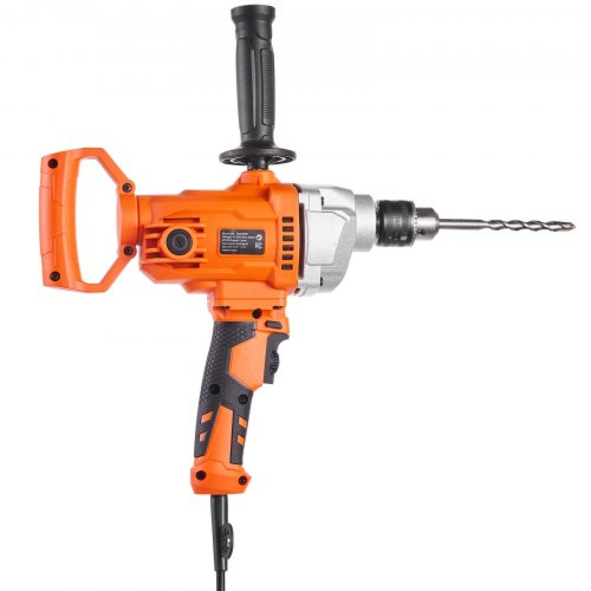 VEVOR Drill Mixer, 12,7mm Corded Electric Drill Mixer Set, 0-850RPM 3.2A Mixing Drills, Mixing Drills Machine with D-Handle for Drilling & Blending, Handheld Chiment Mixer for Fodder, Paint, Cement