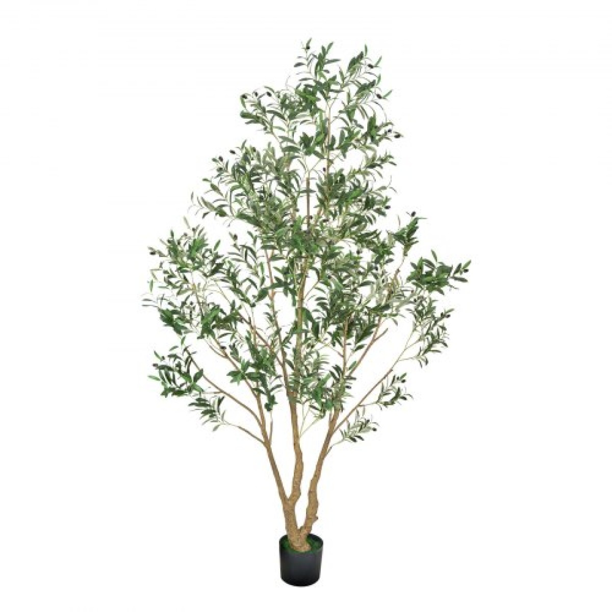 VEVOR 240cm Τεχνητή ελιά με μαύρη γλάστρα, ψηλό ψεύτικο δέντρο με κορμό από φυσικό ξύλο & ρεαλιστικά πράσινα φύλλα και καρπούς, ψεύτικο φυτό εσωτερικού χώρου για σπίτι, γραφείο, σαλόνι, γωνιακή διακόσμηση