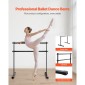 VEVOR Ballet Barre, Double Barre Bar για το σπίτι, ανεξάρτητες φορητές μπάρες χορού τεντώματος μπαλέτου, ρυθμιζόμενο ύψος Anti-Wobble Fitness Gym Studio Equipment, for Pilates Balance Workout