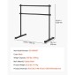 VEVOR Ballet Barre, Double Barre Bar για το σπίτι, ανεξάρτητες φορητές μπάρες χορού τεντώματος μπαλέτου, ρυθμιζόμενο ύψος Anti-Wobble Fitness Gym Studio Equipment, for Pilates Balance Workout