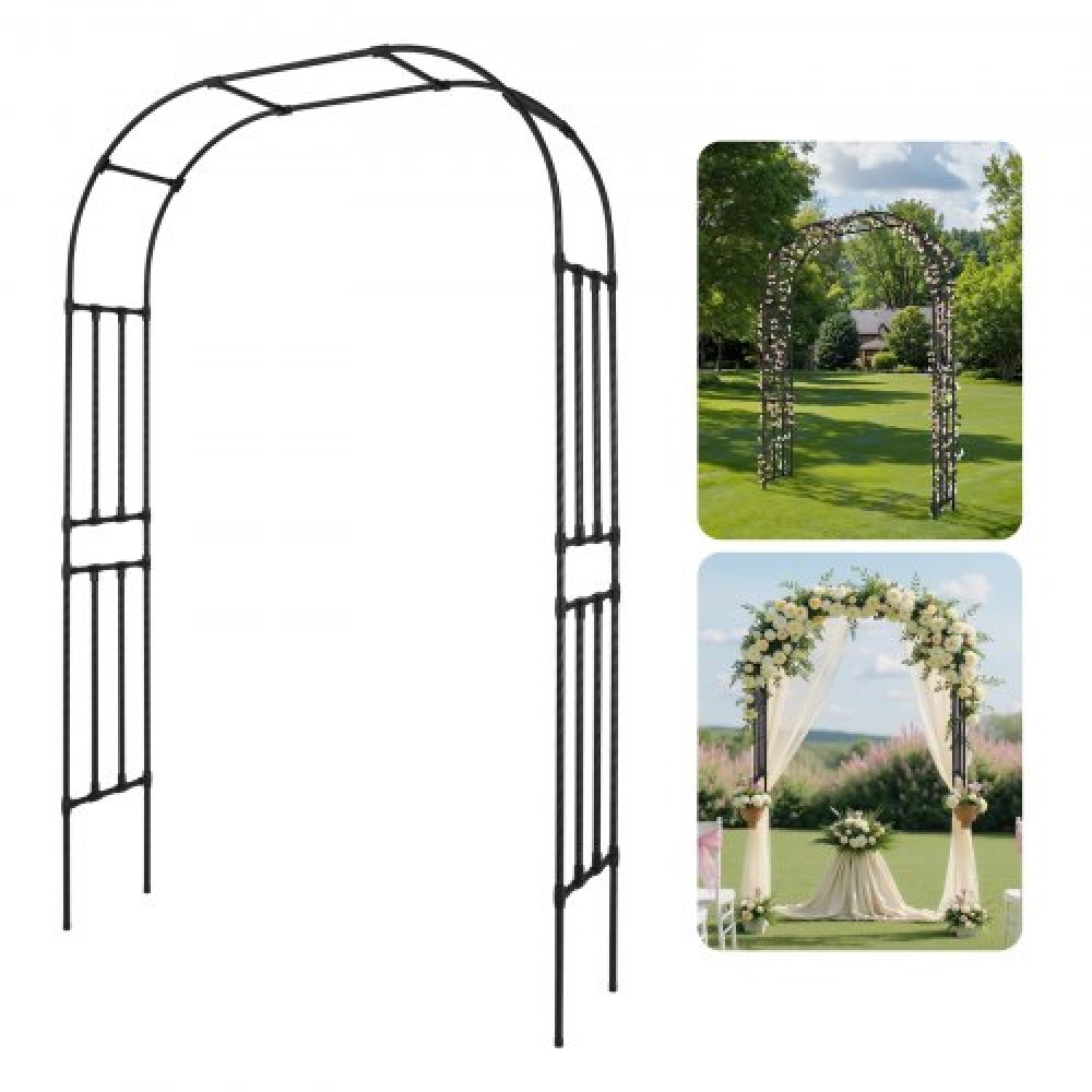 VEVOR Garden Arbor, 2,4 (Υ) x 1,5 (Π) x 0,4 (Β) m Μεταλλική Αψίδα, Στιβαρή Αψίδα Καφασωτών εξωτερικού χώρου με Πασσάλους, Εύκολη Συναρμολόγηση, Πέργκολα Arbor for Plant Climbing Yard Lawn Wedding Party