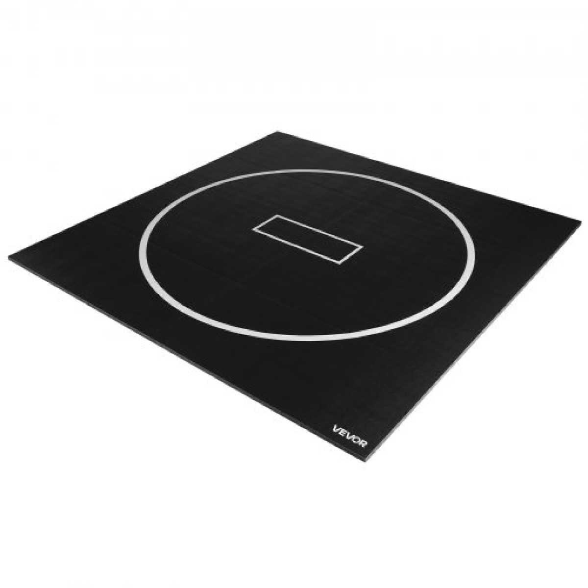 VEVOR 3x3m Wrestling Mat, Martial Arts Thick Mat for Home Gym Workouts Exercise, Αδιάβροχα PVC Roll-Up Προπονητικά χαλάκια με κύκλους, για Γυμναστική, Τατάμι, Jiu Jitsu BJJ MMA Τζούντο, Πυγμαχία, Μαύρο