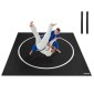 VEVOR 3x3m Wrestling Mat, Martial Arts Thick Mat for Home Gym Workouts Exercise, Αδιάβροχα PVC Roll-Up Προπονητικά χαλάκια με κύκλους, για Γυμναστική, Τατάμι, Jiu Jitsu BJJ MMA Τζούντο, Πυγμαχία, Μαύρο
