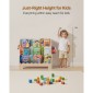 Βιβλιοθήκη VEVOR Montessori, Παιδικό ράφι 3 επιπέδων, Βιβλιοθήκη για νήπια με μπροστινή όψη, Διπλοί γάντζοι για κρεμαστά σακίδια, ράφι για μωρά για παιδικό δωμάτιο, σαλόνι, είσοδος, νηπιαγωγείο, προσχολική ηλικία