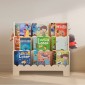 Βιβλιοθήκη VEVOR Montessori, Παιδικό ράφι 3 επιπέδων, Βιβλιοθήκη για νήπια με μπροστινή όψη, Διπλοί γάντζοι για κρεμαστά σακίδια, ράφι για μωρά για παιδικό δωμάτιο, σαλόνι, είσοδος, νηπιαγωγείο, προσχολική ηλικία