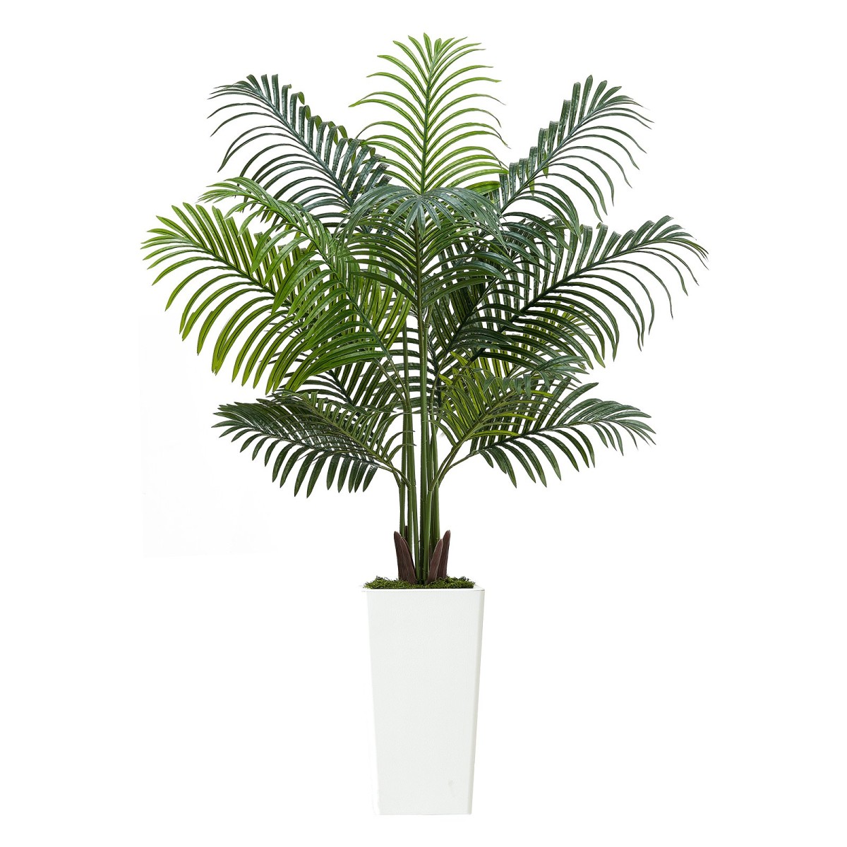 VEVOR Artificial Areca Palm Tree 1524 mm, Ψεύτικος Φοίνικας Τροπικά Φυτά με Λευκή Ψηλή Ζαρντινιέρα, Φυτό από ψεύτικο δάπεδο μετάξι σε γλάστρα, Μεγάλα Δέντρα για Διακόσμηση Σαλονιού οικιακού Γραφείου Θέρμανση σπιτιού, Εσωτερικός εξωτερικός χώρος