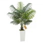 VEVOR Artificial Areca Palm Tree 1524 mm, Ψεύτικος Φοίνικας Τροπικά Φυτά με Λευκή Ψηλή Ζαρντινιέρα, Φυτό από ψεύτικο δάπεδο μετάξι σε γλάστρα, Μεγάλα Δέντρα για Διακόσμηση Σαλονιού οικιακού Γραφείου Θέρμανση σπιτιού, Εσωτερικός εξωτερικός χώρος