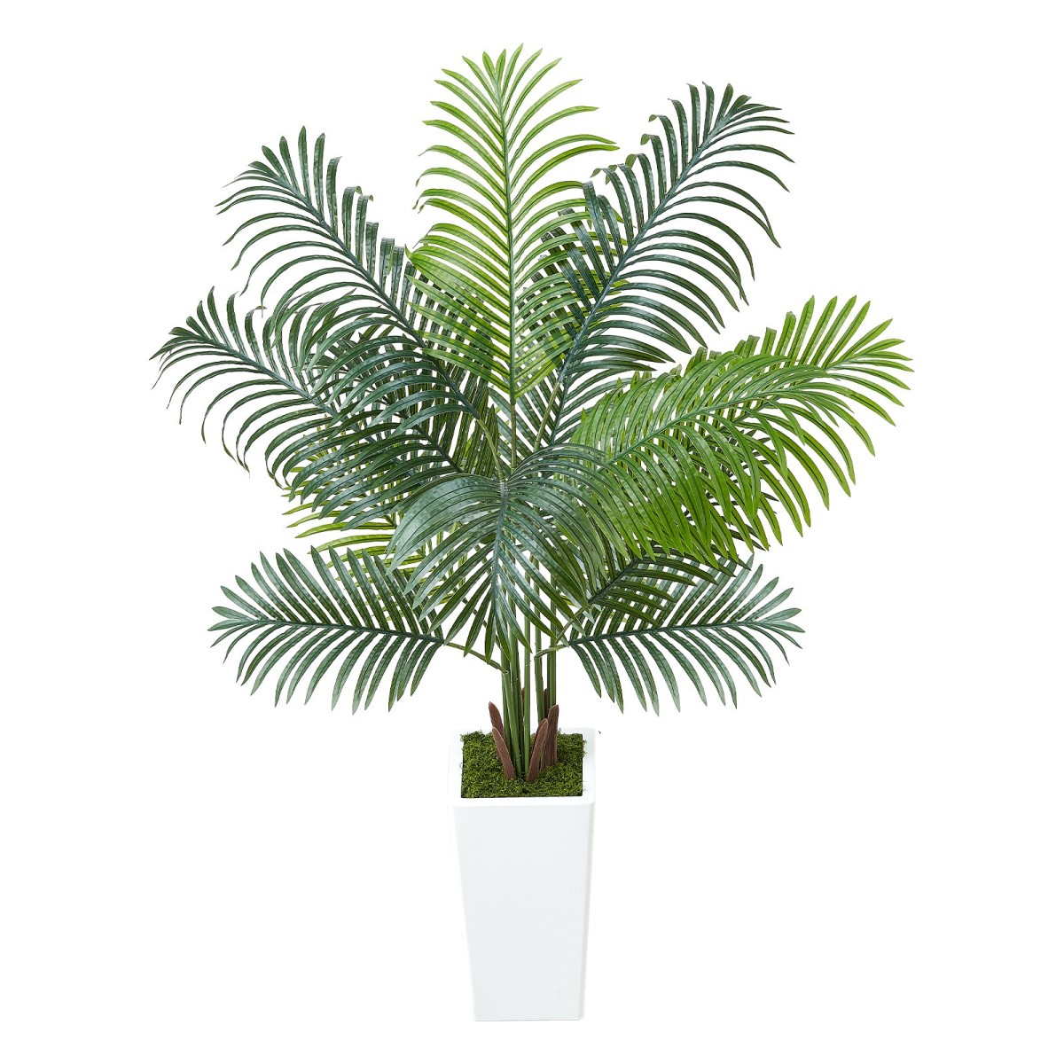 VEVOR Artificial Areca Palm Tree 1524 mm, Ψεύτικος Φοίνικας Τροπικά Φυτά με Λευκή Ψηλή Ζαρντινιέρα, Φυτό από ψεύτικο δάπεδο μετάξι σε γλάστρα, Μεγάλα Δέντρα για Διακόσμηση Σαλονιού οικιακού Γραφείου Θέρμανση σπιτιού, Εσωτερικός εξωτερικός χώρος