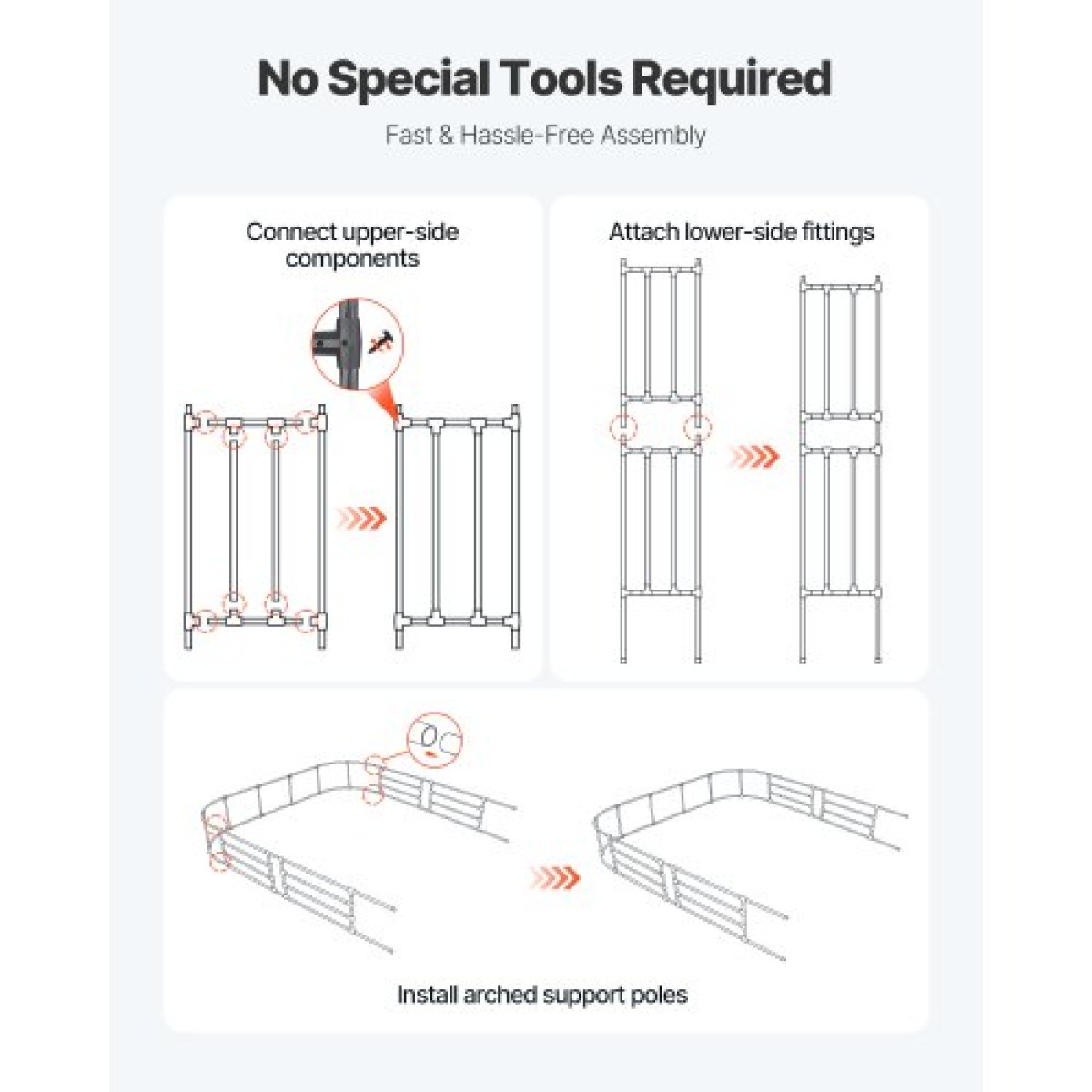 VEVOR Garden Arbor, 2,4 (Υ) x 2,5 (Π) x 0,4 (Β) m Μεταλλική Αψίδα, Στιβαρή Αψίδα Καφασωτών Εξωτερικών με Πασσάλους, Εύκολη Συναρμολόγηση, Πέργκολα κληματαριά για αναρρίχηση φυτών Διακόσμηση γαμήλιου γκαζόν για αυλή