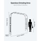 VEVOR Garden Arbor, 2,4 (Υ) x 2,5 (Π) x 0,4 (Β) m Μεταλλική Αψίδα, Στιβαρή Αψίδα Καφασωτών Εξωτερικών με Πασσάλους, Εύκολη Συναρμολόγηση, Πέργκολα κληματαριά για αναρρίχηση φυτών Διακόσμηση γαμήλιου γκαζόν για αυλή