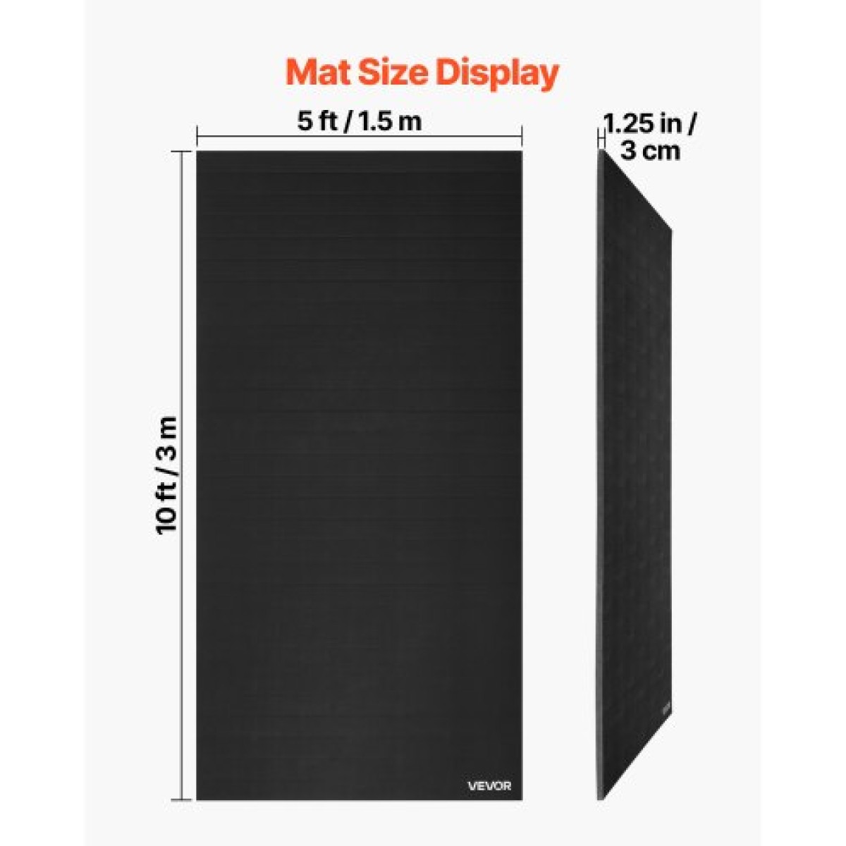 VEVOR 3x1,5 m Wrestling Mat, Martial Arts Thick Mat for Home Gym Workouts Exercise, Αδιάβροχο PVC Roll-Up Training Mats for Gymnastics, Tatami, Jiu Jitsu BJJ MMA Judo, Boxing, Black