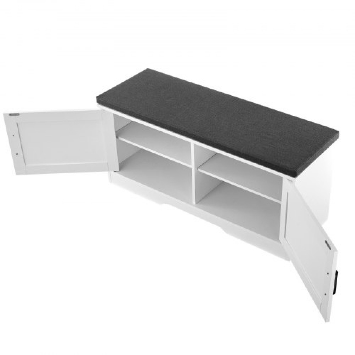 Πάγκος αποθήκευσης παπουτσιών VEVOR, 1000 x 355 x 460 mm Organizer παπουτσιών με μαξιλάρι καθίσματος με επένδυση, πάγκος εισόδου με 2 πόρτες αχυρώνα και ρυθμιζόμενο ύψος, για διάδρομο, σαλόνι, υπνοδωμάτιο, λευκό + μαύρο