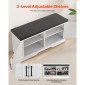 Πάγκος αποθήκευσης παπουτσιών VEVOR, 1000 x 355 x 460 mm Organizer παπουτσιών με μαξιλάρι καθίσματος με επένδυση, πάγκος εισόδου με 2 πόρτες αχυρώνα και ρυθμιζόμενο ύψος, για διάδρομο, σαλόνι, υπνοδωμάτιο, λευκό + μαύρο