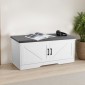 Πάγκος αποθήκευσης παπουτσιών VEVOR, 1000 x 355 x 460 mm Organizer παπουτσιών με μαξιλάρι καθίσματος με επένδυση, πάγκος εισόδου με 2 πόρτες αχυρώνα και ρυθμιζόμενο ύψος, για διάδρομο, σαλόνι, υπνοδωμάτιο, λευκό + μαύρο