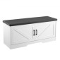 Πάγκος αποθήκευσης παπουτσιών VEVOR, 1000 x 355 x 460 mm Organizer παπουτσιών με μαξιλάρι καθίσματος με επένδυση, πάγκος εισόδου με 2 πόρτες αχυρώνα και ρυθμιζόμενο ύψος, για διάδρομο, σαλόνι, υπνοδωμάτιο, λευκό + μαύρο
